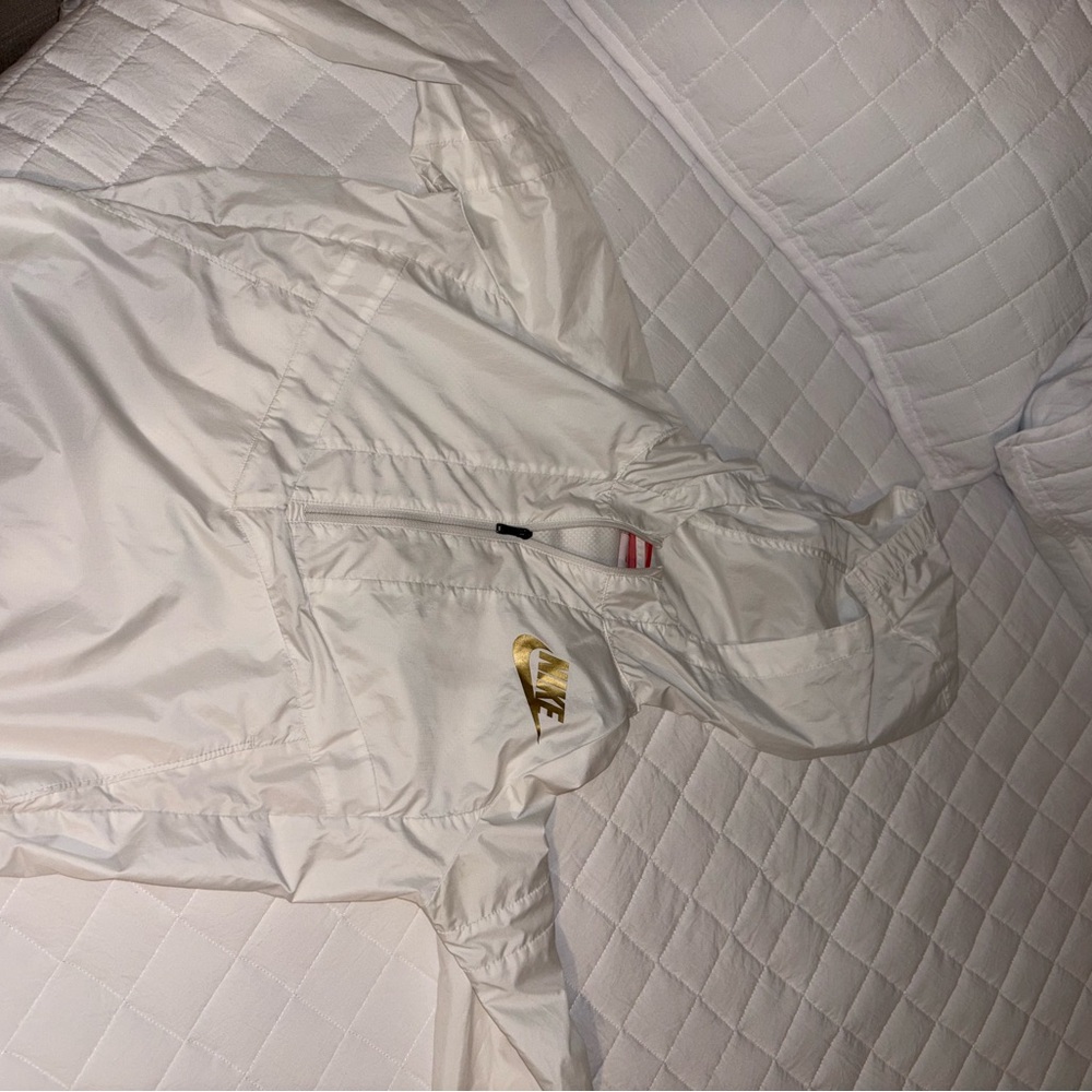 Nike White Windbreaker Jacket